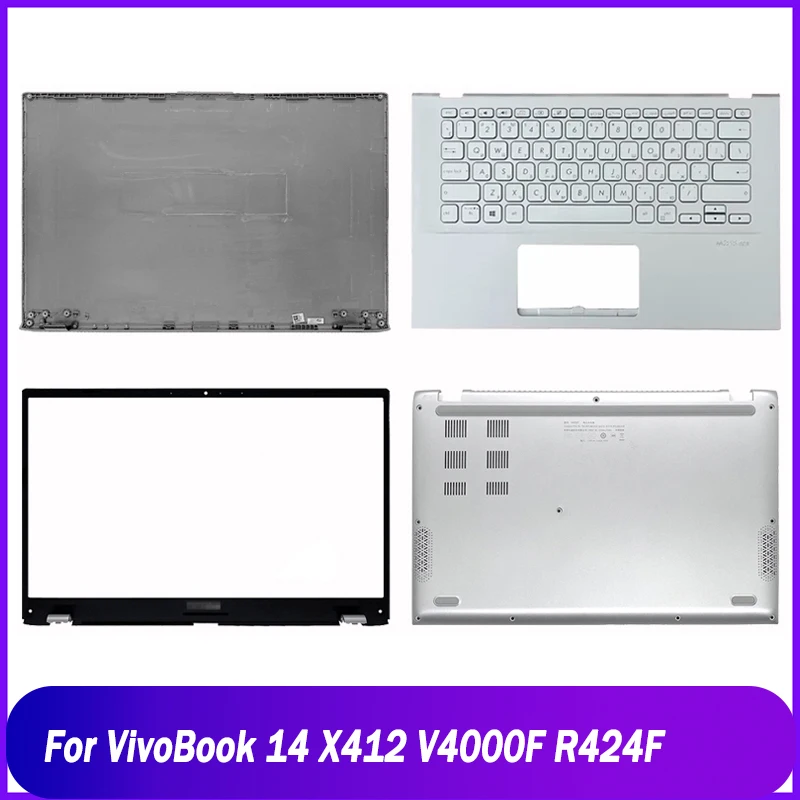 

Задняя крышка для ноутбука ASUS VivoBook 14 X412 V4000F R424F, задняя крышка ЖК-дисплея, передняя панель, Упор для рук с нижней основой клавиатуры, искусственная серебристая