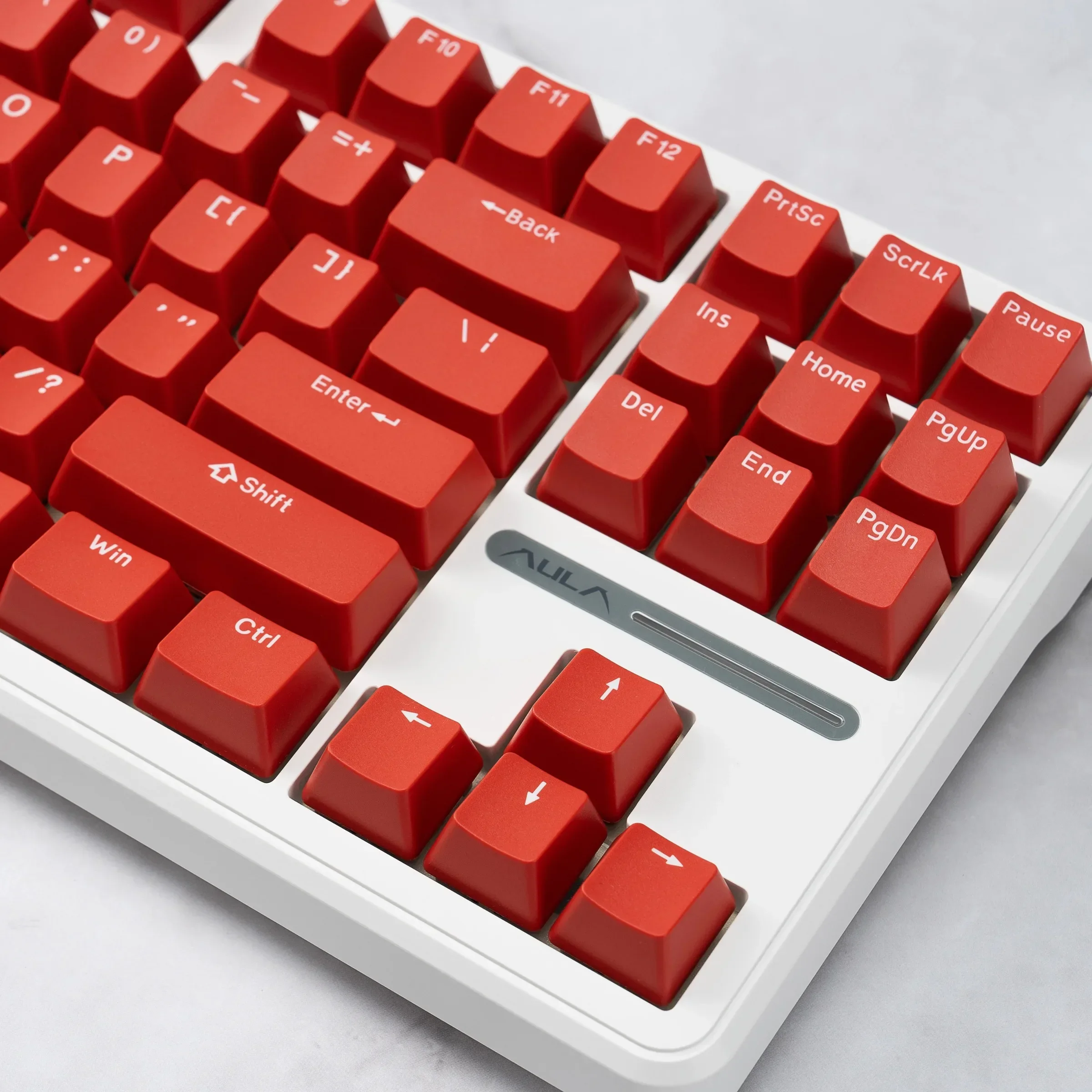 PBT Double Shot OEM Profile Keycaps Full Set for Mechanical Keyboards – Classic Red Two-Tone Injection Keycap Set (104 Keys)