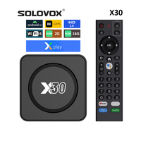SOLOVOX 2024 X30 X Play Android 12 Smart TV Box H618 Quad 2G 16G WiFi6 BT5 Voice Assistant YouTube 8K Xplay Media Receiver