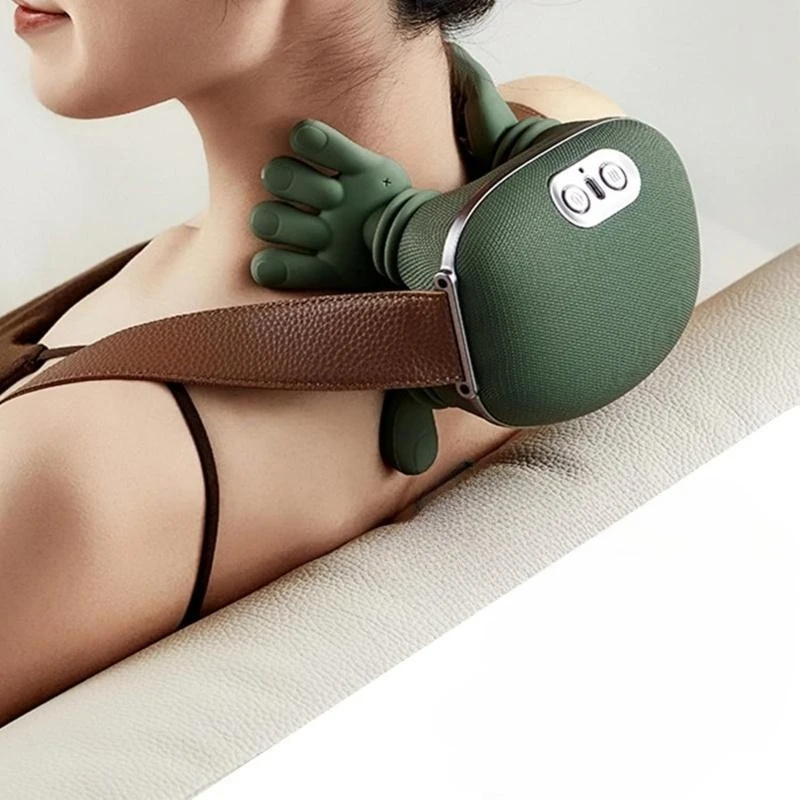 Compact Wireless Electric Neck Shoulder Massager,Finger‑Like Massage,Portable Relax Device for Travel,Home and Office