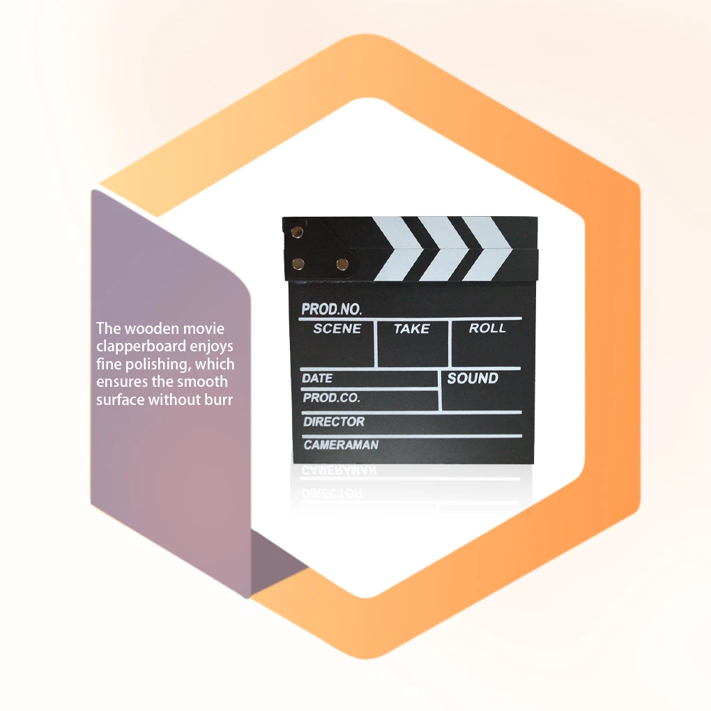 Movie Clapperboard Notice Plate Printed Pattern Film Shooting Director Clapperboards Scene Slate 30*27CM Color large