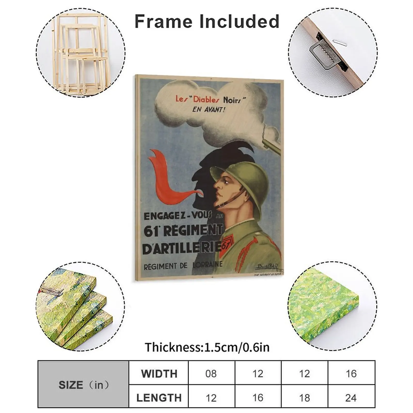 French Foreign Legion Recruitment Poster Canvas Painting Wall Decor Foreign Legion Recruitment Framed Wall Painting