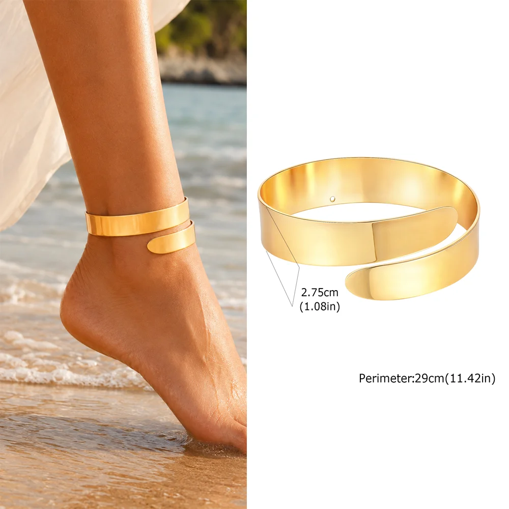 Women's Minimalist Adjustable Gold Plated Anklet