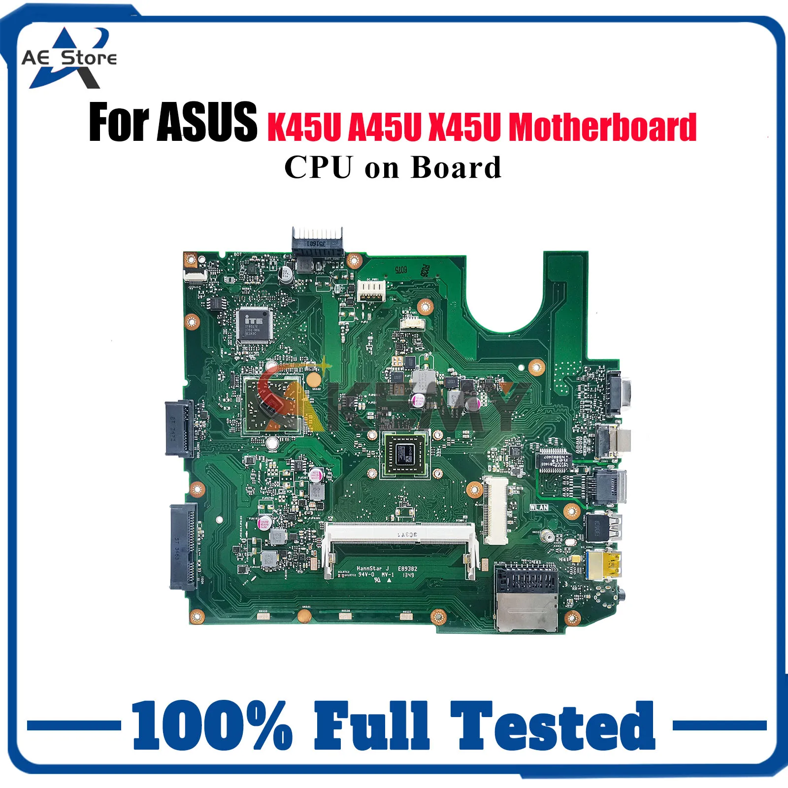 

Материнская плата для ноутбука X45U для ASUS VivoBook A45U K45U X45U X45U, материнская плата для ноутбука с процессором, 100% тестирование, ОК, быстрая доставка, stk