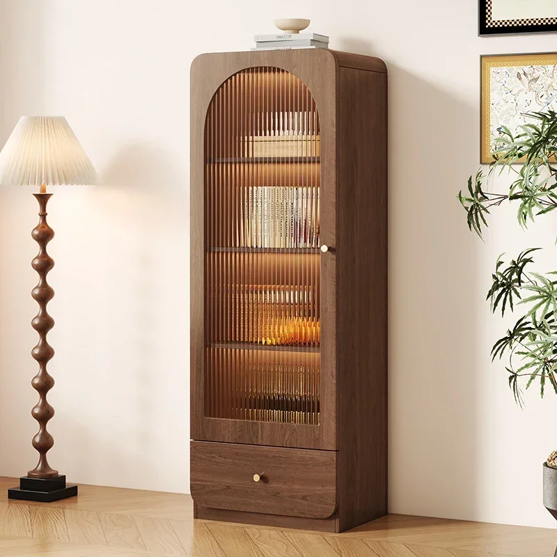 

Retro windshield dining side wine cabinet against the wall Home living room Standing cabinet TV side cabinet