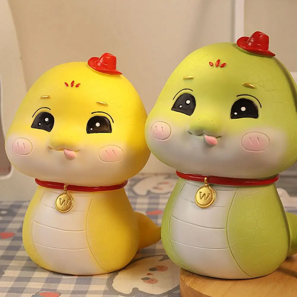 سعة كبيرة زودياك ثعبان حصالة على شكل حيوان المال توفير المحمولة زودياكس ثعبان المال جرة لطيف توفير المال ثعبان عملة صندوق تخزين #4