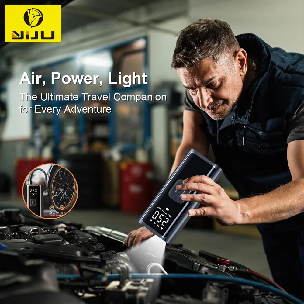 

Беспроводной автомобильный воздушный насос, портативный воздушный компрессор, электрический накачиватель шин с ЖК-цифровым дисплеем для автомобилей, мотоциклов, велосипедного мяча