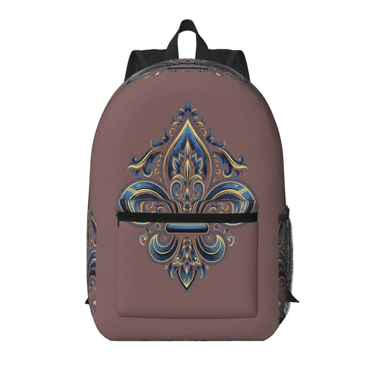 

Ornate Fleur-de-Lis Design Student Backpack School Bag Hiking Travel Daypack for Men Women Bookbag Shoulder Bags
