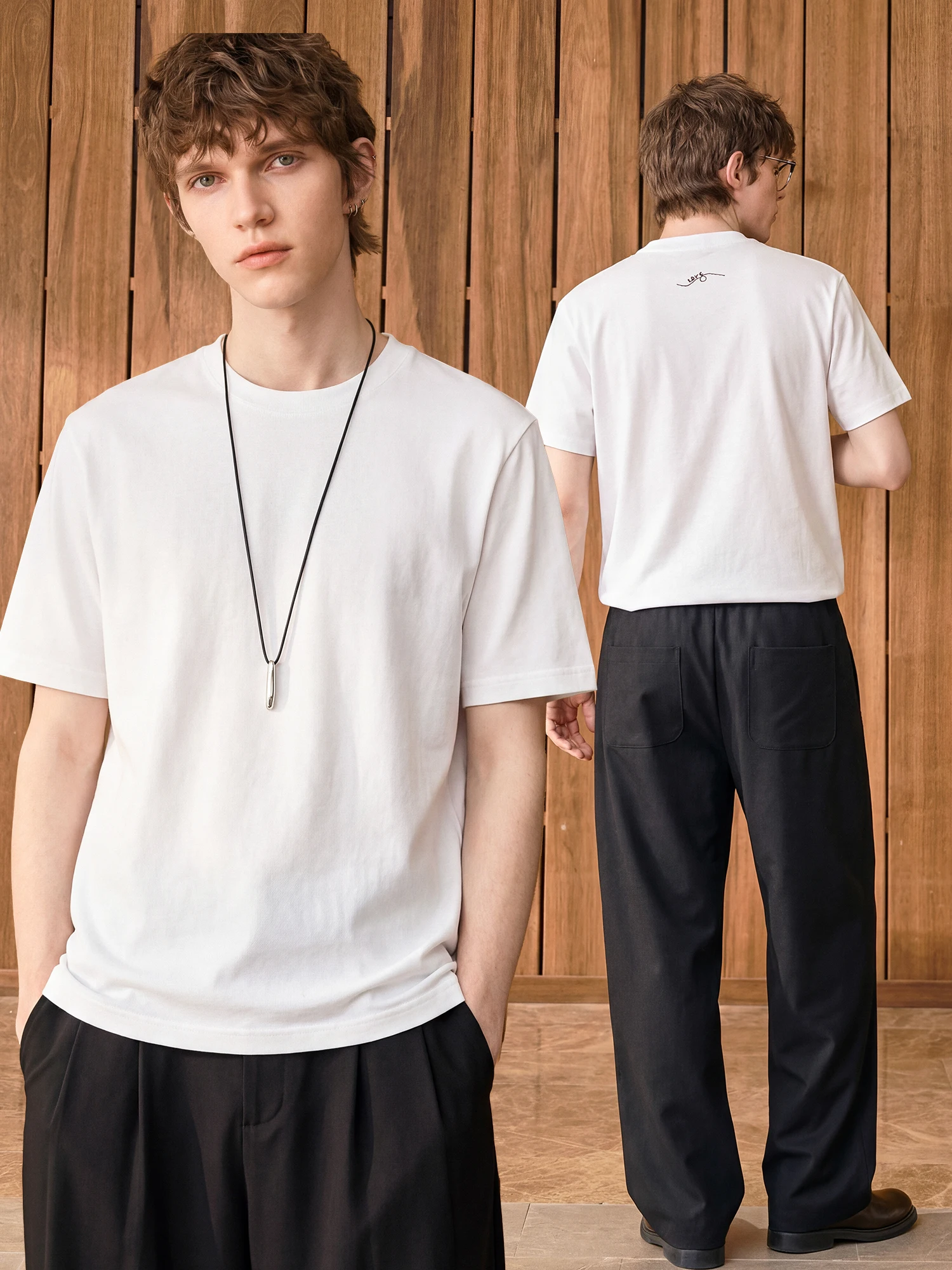 Summer Sorona Short Sleeve round Neck Embroidered Letter T-Shirt Men's Casual Breathable Cotton Blend Base Shirt Inner Wear