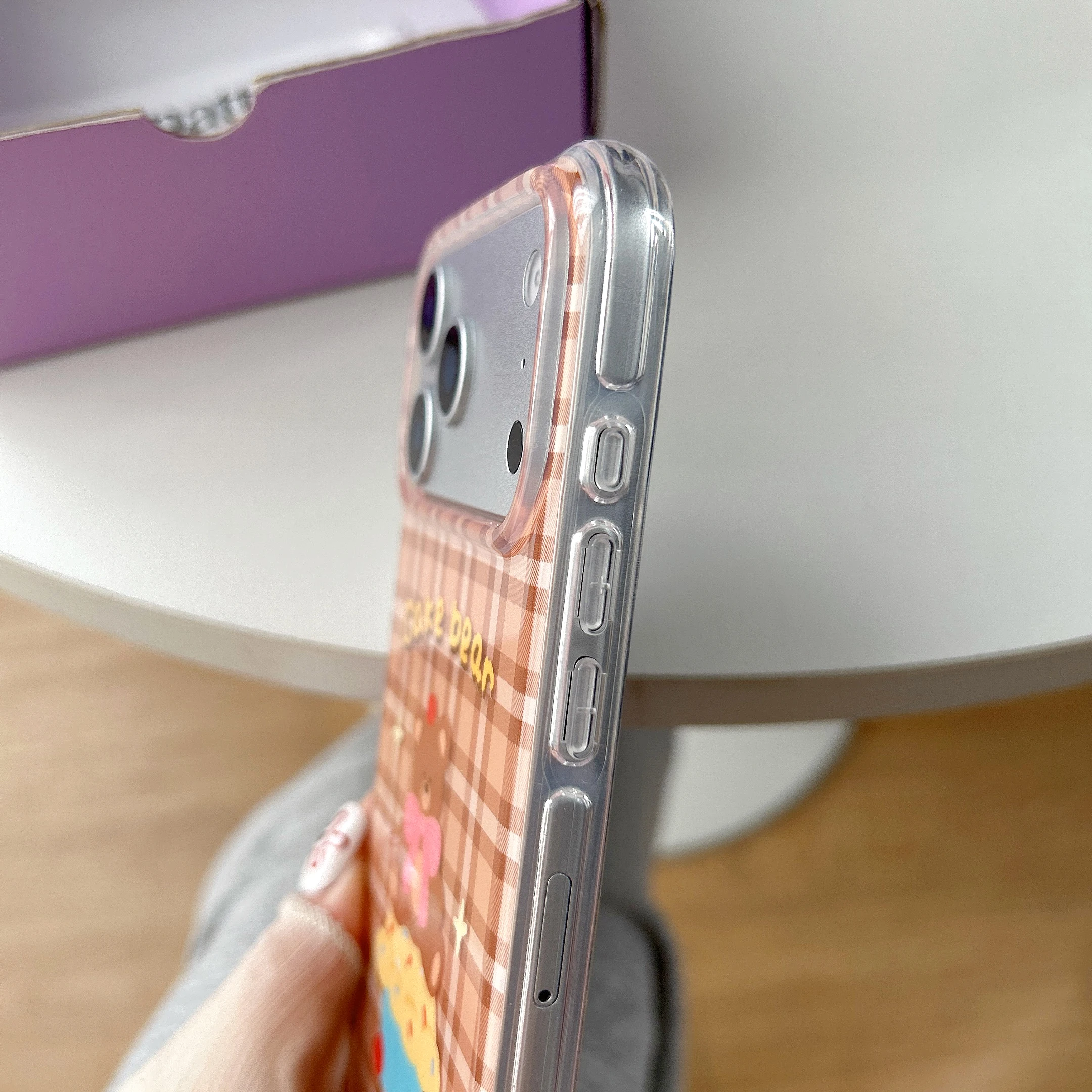 الكورية Ins لطيف الكرتون الوردي القوس الدب كعكة جرو براون منقوشة جراب هاتف آيفون 17 16 15 14 13 برو ماكس الغطاء الخلفي صندوق #5