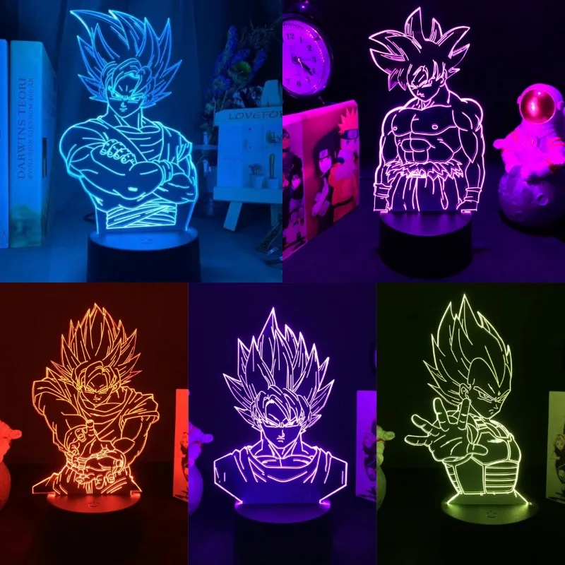 

Anime Dragon Ball Lamp Led Acrylic Stand Super Saiyan Goku Figure For Child Bedroom Decor Nightlight Cool Kids Birthday Gift