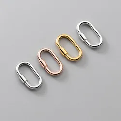 1pc/Lot 925 Sterling Silver Spiral Open Oval Connector Clasps S925 Silver Jewelry Clasp Hooks Connection DIY Necklace Bracelets