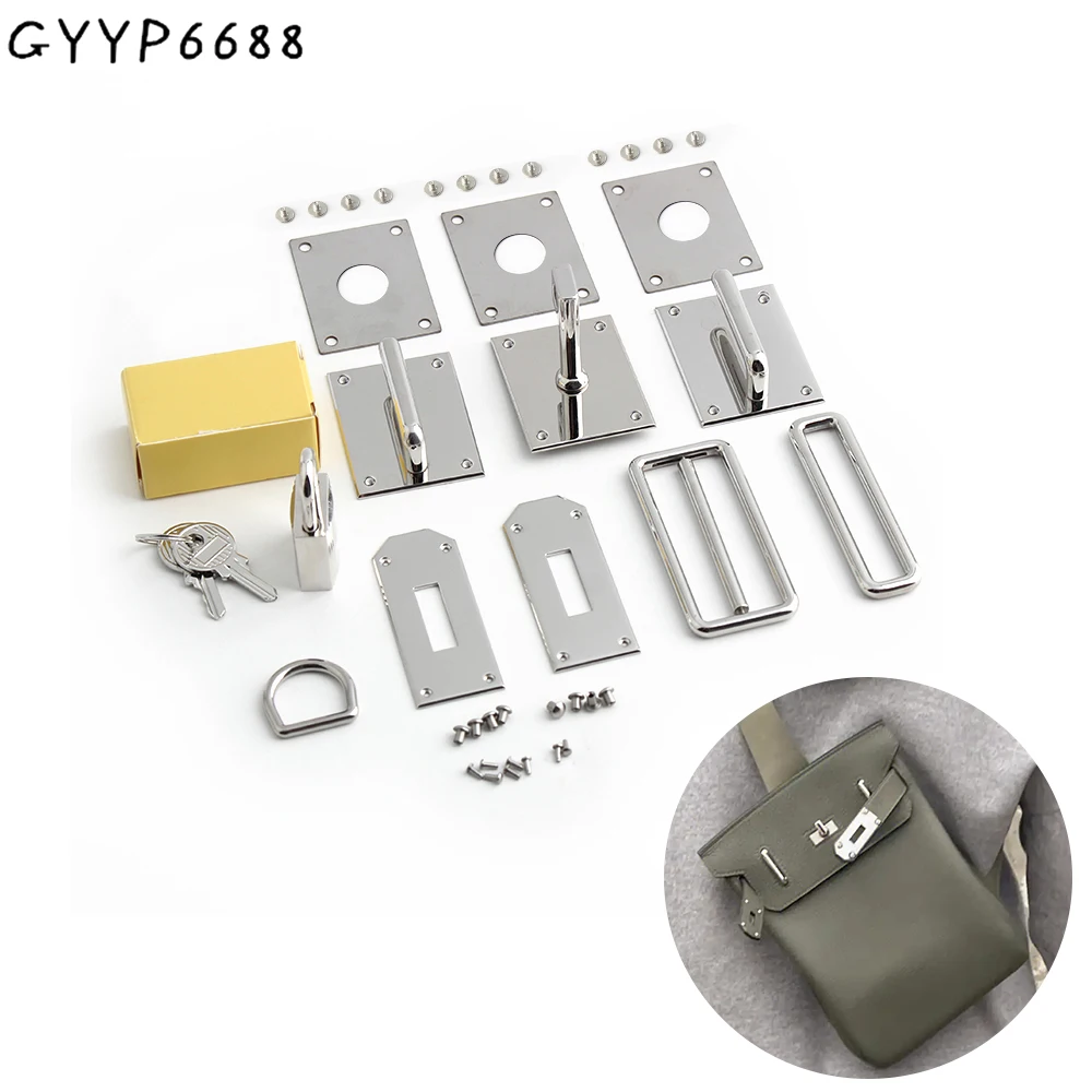 1/2/5Sets Silver Stainless Steel Arch Bridge Square Rotating Lock For Chest Backpack Handbags Bags Metal Clasp Lock Accessories