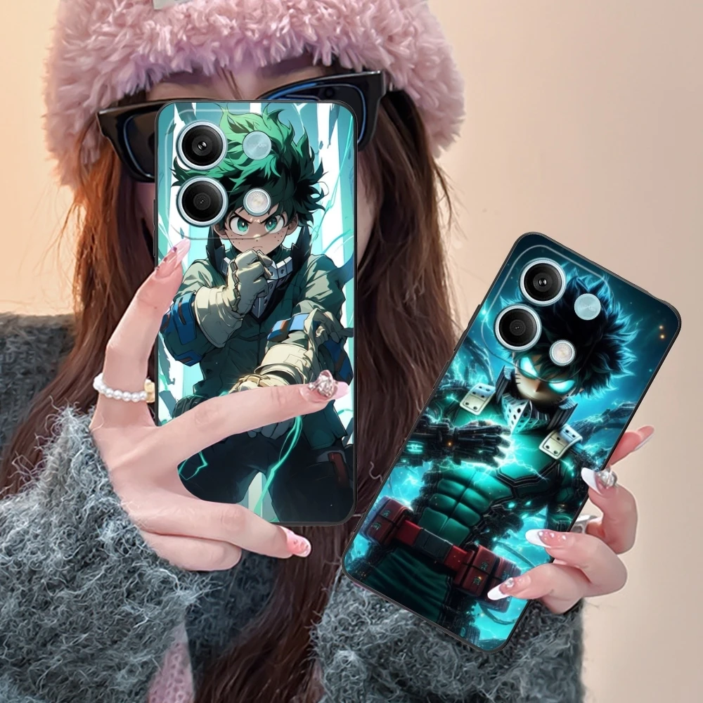 Hero Midoriya Izuku Cell Phone Case for Xiaomi Redmi 13 13C 12 12C 10 10C A1 A2 A3 Plus 5G Black Soft Phone Cover Shell