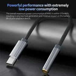 KZ Original AM01 Type-C to 3.5mm Audio Adapter 32bit/384kHz Hi-Fi DAC+IC Amplifier Dual Chip Earphone Audio Cable for KZ series