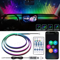 Vegetting-luces LED de ambiente para coche, lámpara de ambiente sinfónico RGB Interior de 140cm, Control remoto por aplicación USB para Tesla Model 3 Y S X