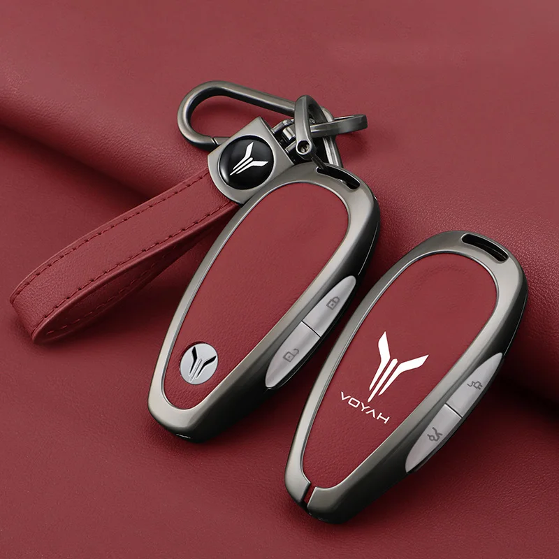 

Zinc Alloy Car Key Case Cover Holder Chain For Voyah Free SUV Smart Fob Key Protective Shell Styling Interior Accessories