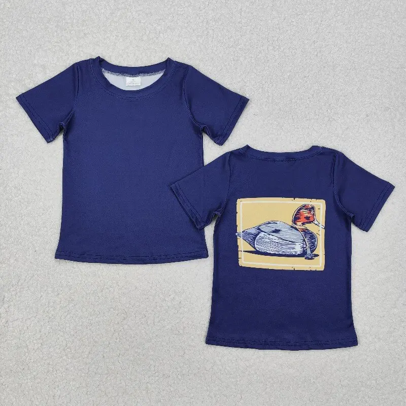 

Boutique Hunting Mallard Ducks Print Boy's T-shirt Top Baby Kids Short Sleeves Shirt Wholesale Boy's Clothing