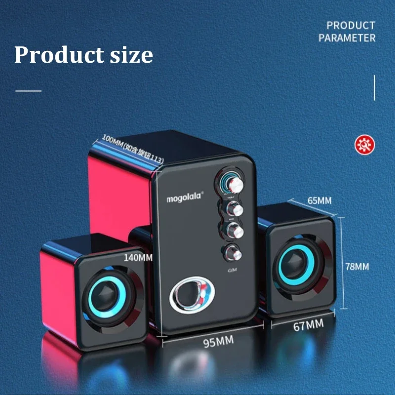 有線および無線のBluetoothコンピュータースピーカー,強力なサブウーファー,マルチメディアスピーカー,重低音サウンドボックス,PC,ラップトップに適しています