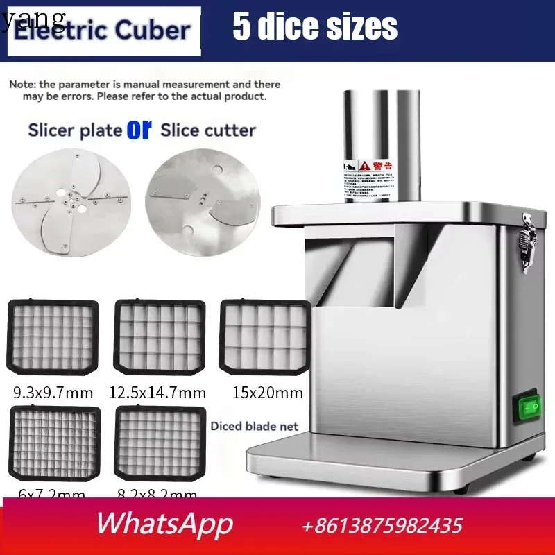 Multifunctional Vegetable Cutter Fruit and Vegetable Slicer Commercial Household Cube Cutting Stainless Steel Food Processor