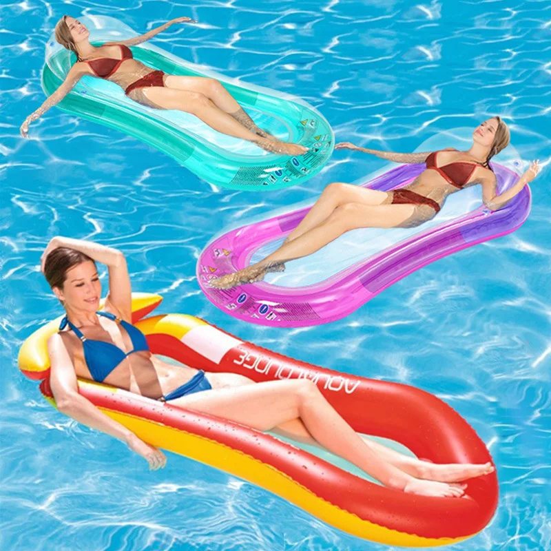 Inflatable Water Float In Summer. Floating Bed That Can Lie On Top Of The Swimming Pool. Water Toys For Women And Adults.