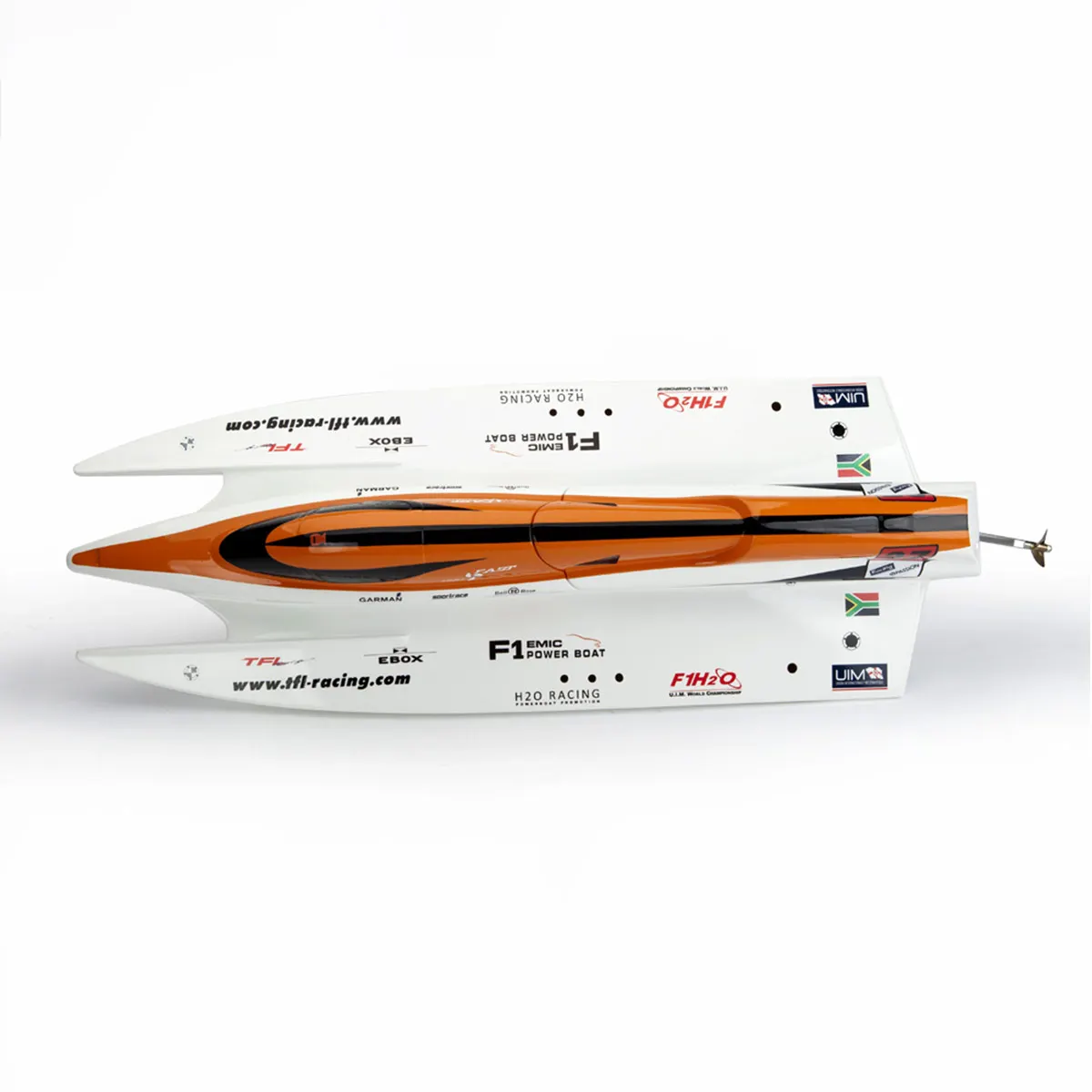 TFL 1138 Caudwell F1 Anti-rollover Fiberglass RC Racing Boat Orange and Green for Choose