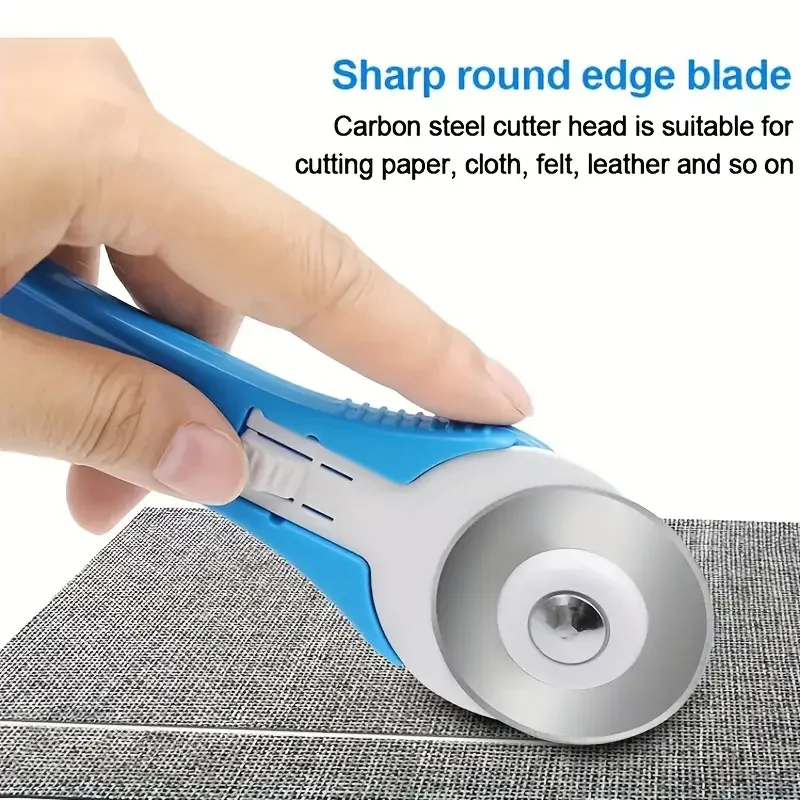 28mm Rotating Roller Wheel Cloth Knife, One-handed Operation, Cutter Head Telescopic Design, Cutting Round Disc Cutter