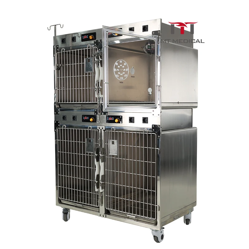 MT MEDICAL Stainless Steel Veterinary Oxygen Cage ICU Intensive Care Unit for Dog Cat Pet Hospital Clinic