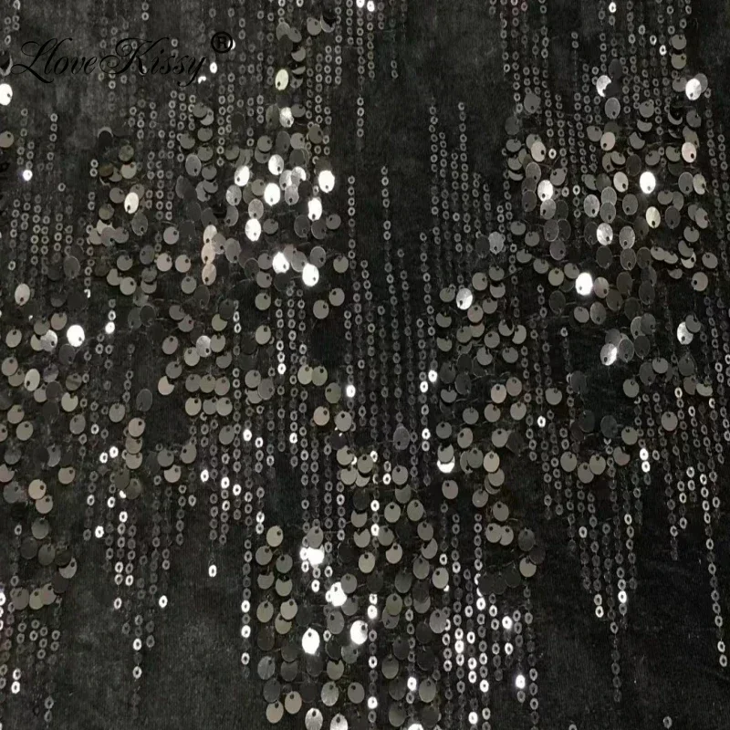 New Velvet Fabric 3+7mm Sequin Fabric Pink White Gray Black Apricot Embroidered Glitter Fabrics DIY Suit Party Dress Width:125CM