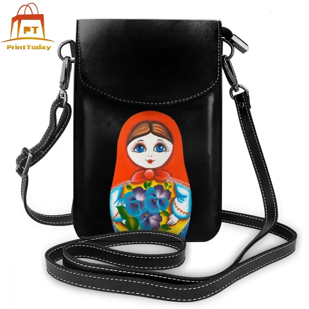 Matryoshka Shoulder Bag Matryoshka Leather Bag Print Crossbody Women Bags Trendy Multi Function Womens Purse