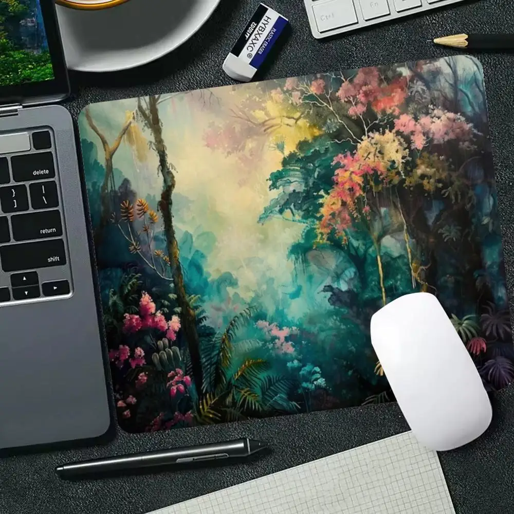 Popular Vintage Chinese Ink Pine Mountain Rainforest Small Mouse Pad Speed Mousepad Premium E-Sports Gamer Desk Mat For Laptop