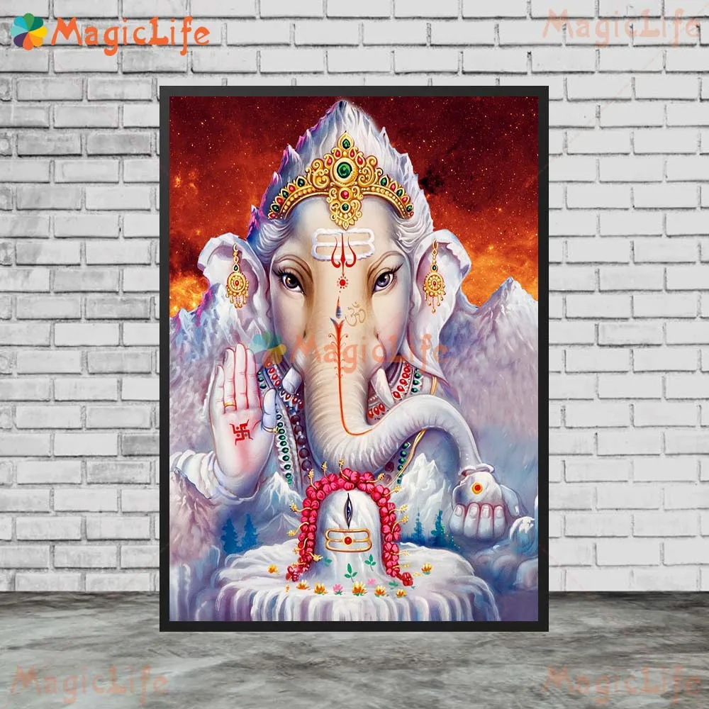 Ganesha Religions Ganapati Hindu Mythology Posters Wall Pictures For Living Room Poster Wall Art Canvas Painting Unframed