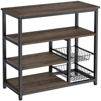 Kitchen Baking Rack Storage Rack Standing Storage Workstation Can Be Used As Microwave Rack, Bookshelf, Fruit Spice Rack