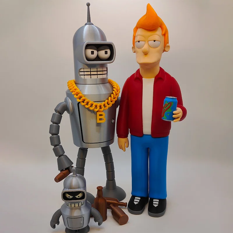 En Stock Futurama Fry & Bender dibujos animados impresión 3d modelo de figura de acción juguetes regalos para niños colección juguetes regalos