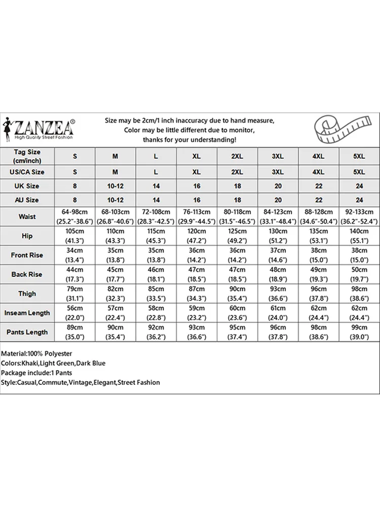 Zanzea กางเกงเอวยางยืดสำหรับสาวออฟฟิศกางเกงขายาวทรงครอปสีพื้นกางเกงลำลองทรงแครอทจับจีบสำหรับฤดูใบไม้ร่วงวินเทจ