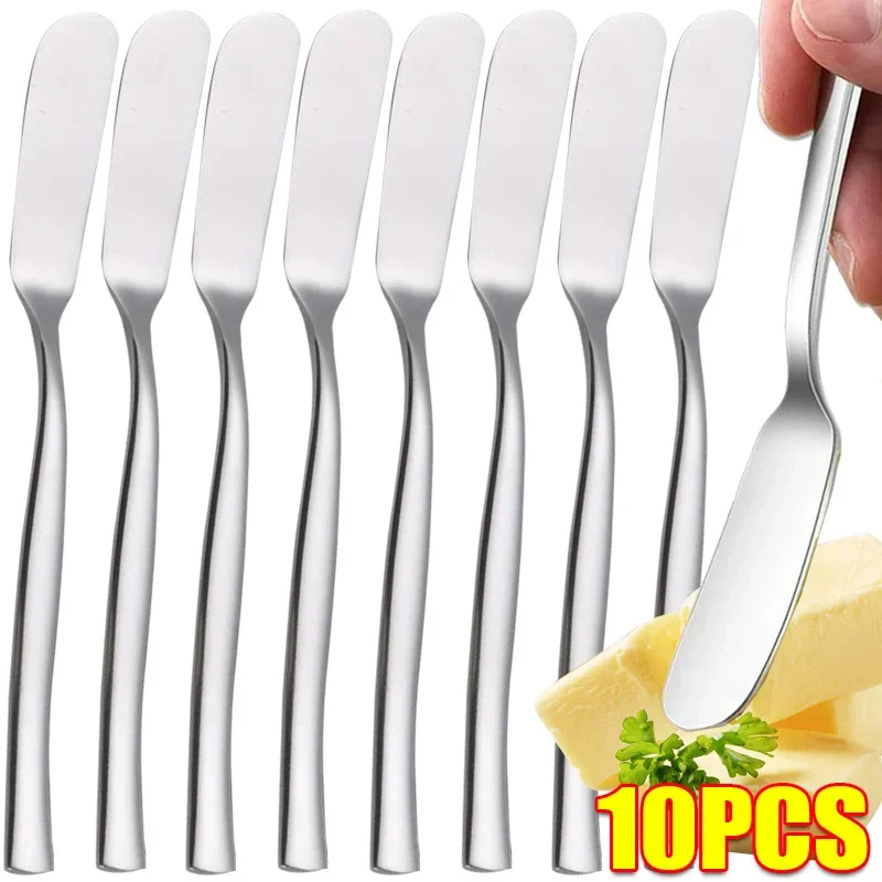 Cuchillo cortador de mantequilla de acero inoxidable, cuchillo multiusos para queso, pan, mermelada, crema, esparcidores de Chocolate, utensilios de cocina, 10/1 ud.