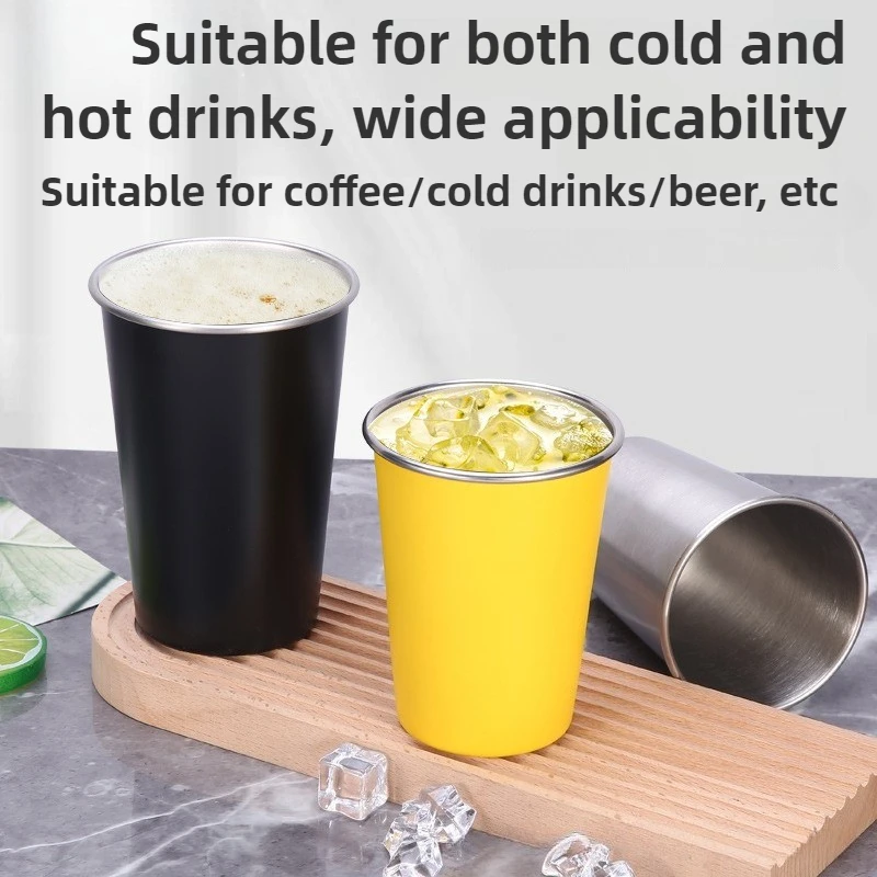 304 stainless steel coffee cup large capacity juice cup anti drop beer cup outdoor camping cup cold drink cup