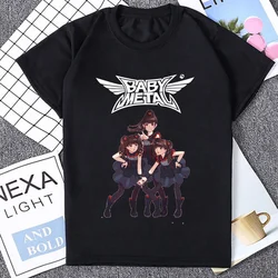 BABYMETAL Rock Band Funny Girl T-shirt Street Vintage Harajuku Women Tshirt Harajuku Cartoon Man Tshirt Summer Sakura Waifu Tees