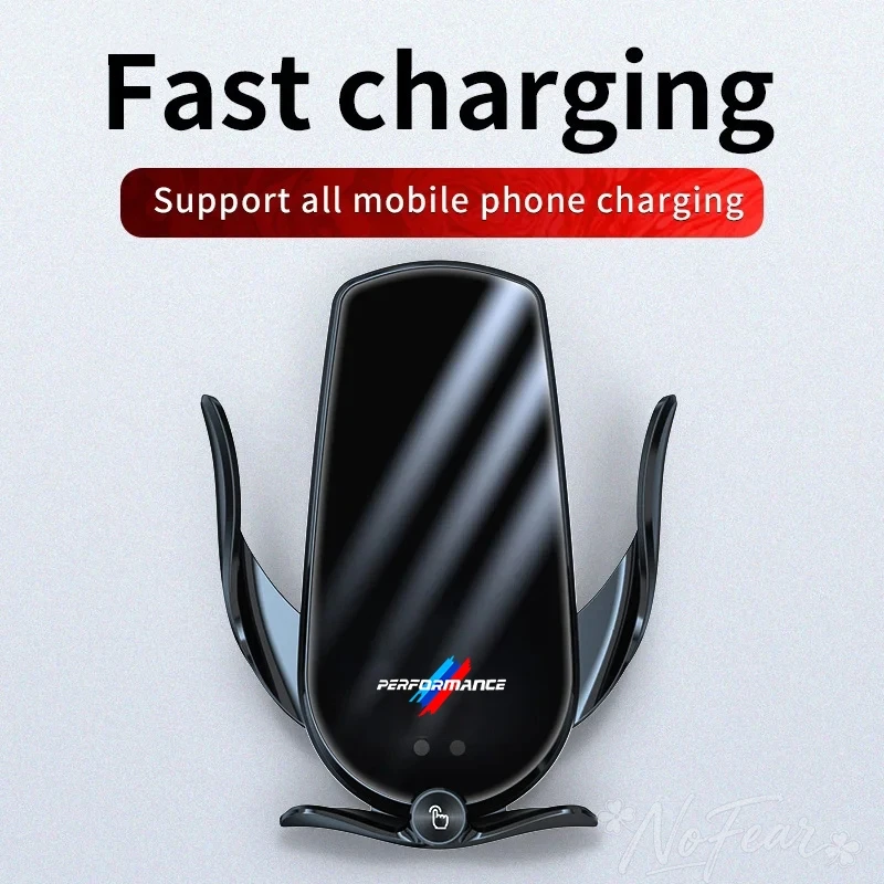 

Для BMW Performance X1 X3 X4 X5 E46 E90 F20 E60 E39 F10 M1 M3 M5 M6: портативный автомобильный держатель для телефона с беспроводной зарядкой