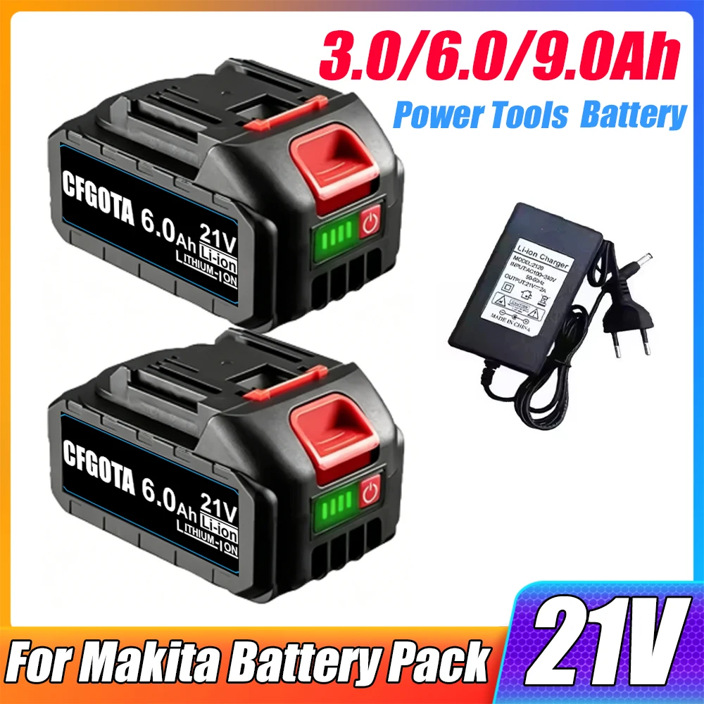 for Makita 21V 9.0Ah Smart Battery 5S3P Li-ion Pack 2H Fast Charging Overheat Protection for Power Tools Drills Safety Certified