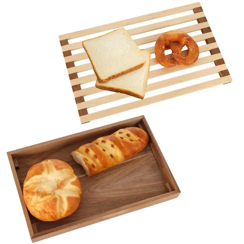 Bread Cutting Board With Tray Wooden Bread Slicer With Crumb Tray Large Bread Board Crumb Catcher Bread Serving Tray For Kitchen