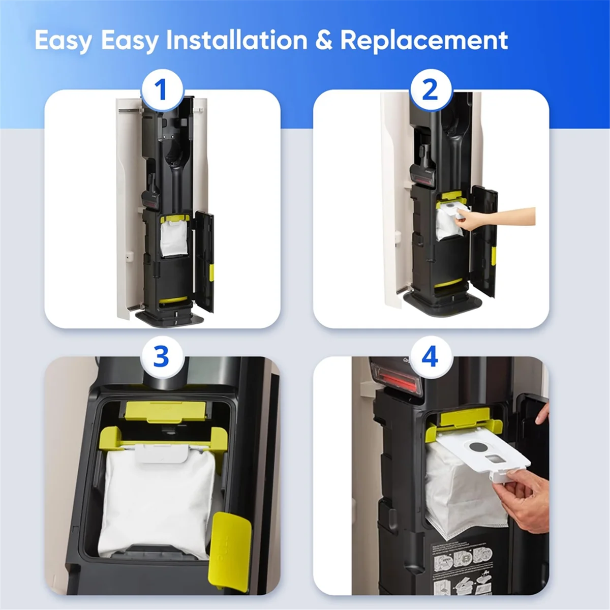 A14G-12 Pack Улучшенная замена вакуумных мешков для CordZero Tower A939KBGS, A937KGMS, A938KBGS