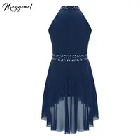 Niños Niñas Ballet gimnasia leotardo danza lírica vestido de patinaje artístico cremallera trasera brillante Rhinestone puesta en escena Ropa de baile