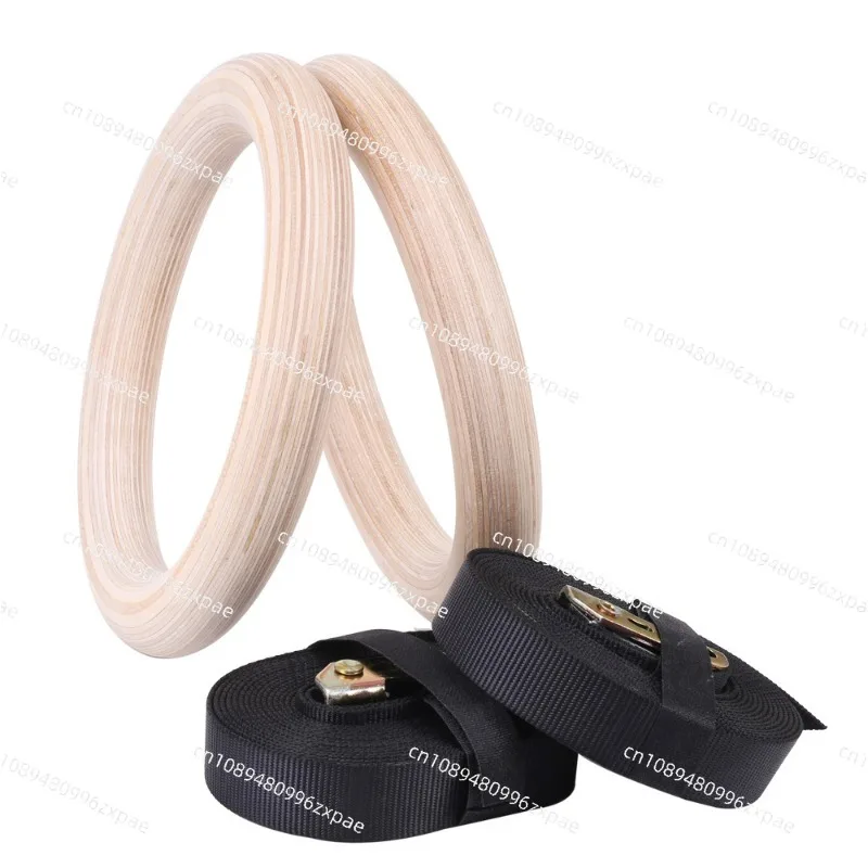 Birch Wood Gym Rings Safe Durable High Load Bearing Gymnastics Rings For Home Workout Training