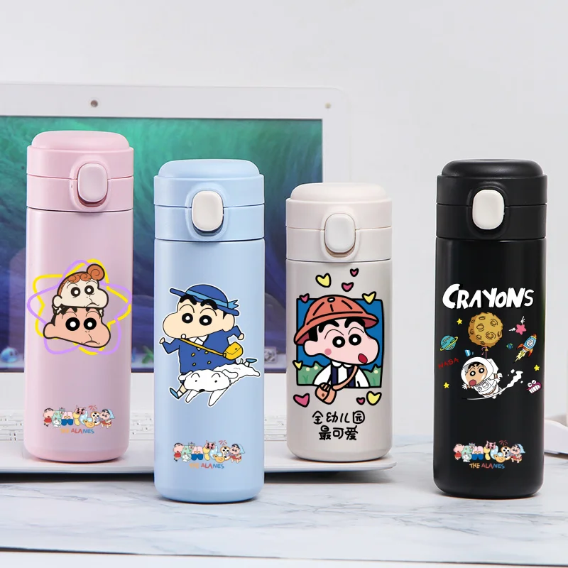 

New Color Insulated Cup Anime Crayon Shin Chan 420ml Capacity Portable Outdoor Sports Beverage Bottle Coffee Cup Best Gift