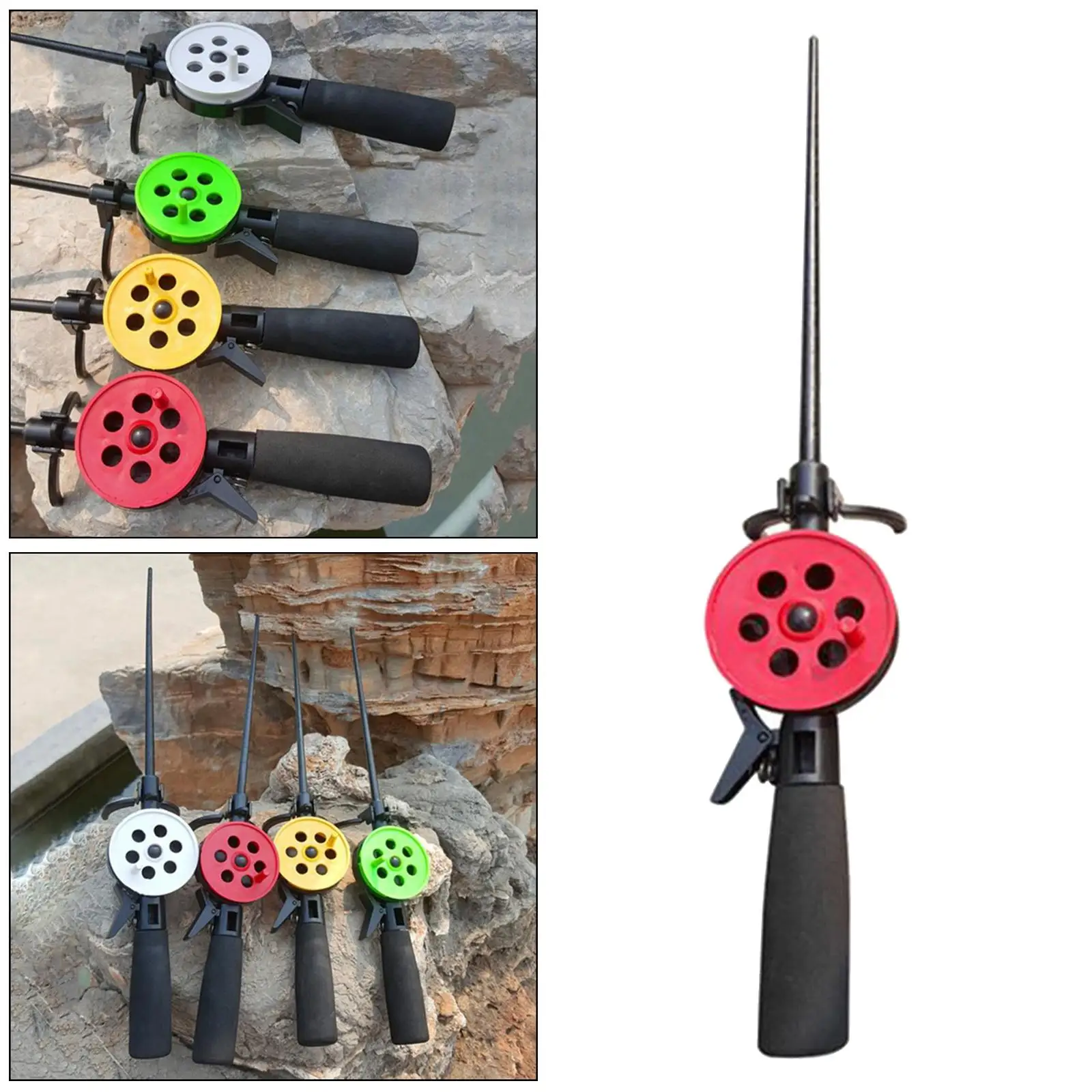 14 \'\' Ice Winter Fishing Rod Portable Lightweight Outdoor Fishing Accessories, Easy to Use