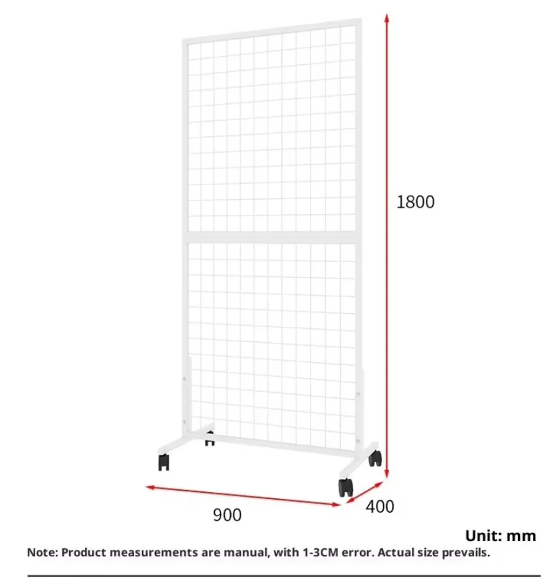 Modern Metal Mesh Promotional Display Rack Mobile Floor Rack 2 Shelves