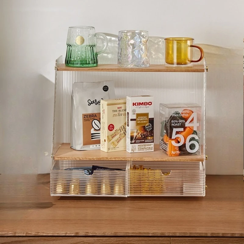 

Light luxury tea bag storage box, capsule coffee dust-proof desktop rack
