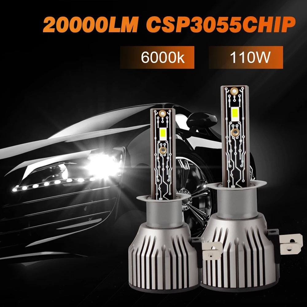 

OKEEN H4 H7 LED 20000LM CSP Car Headlight H1 H8 H9 H11 LED Bulb H3 9005 9006 880 881 5202 9004 9007 H13 Auto Fog Light 12V 24V