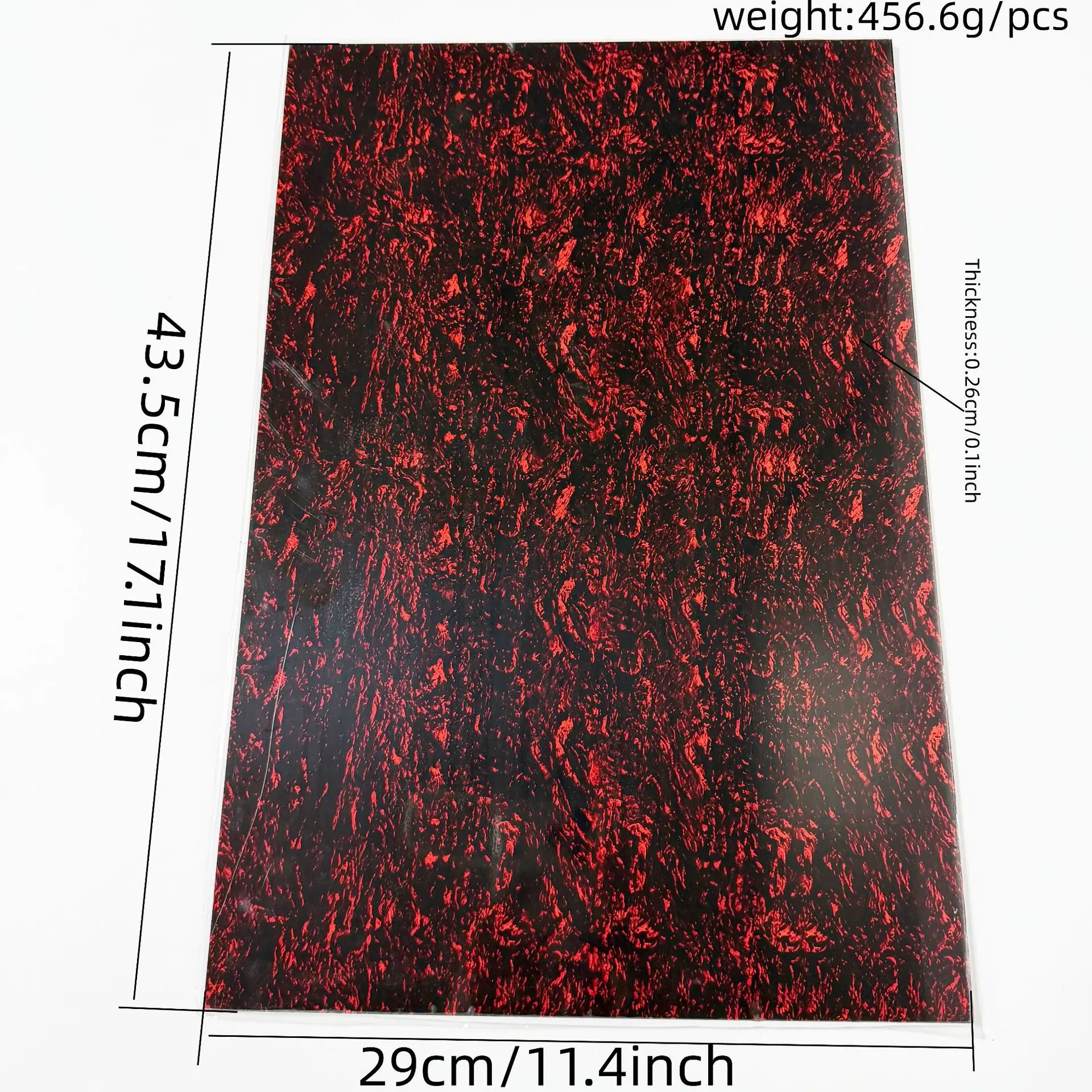 Large Blank Electric Guitar Pickguard 435x290x2.6mm 3-Ply PVC / Mother of Pearl Color DIY Custom Cut